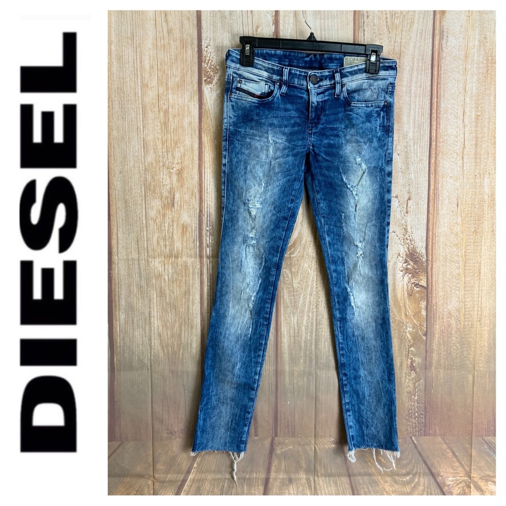 💵DIESEL Skinzee - Low Rise Super Slim Skinny Distressed Jean Size 27